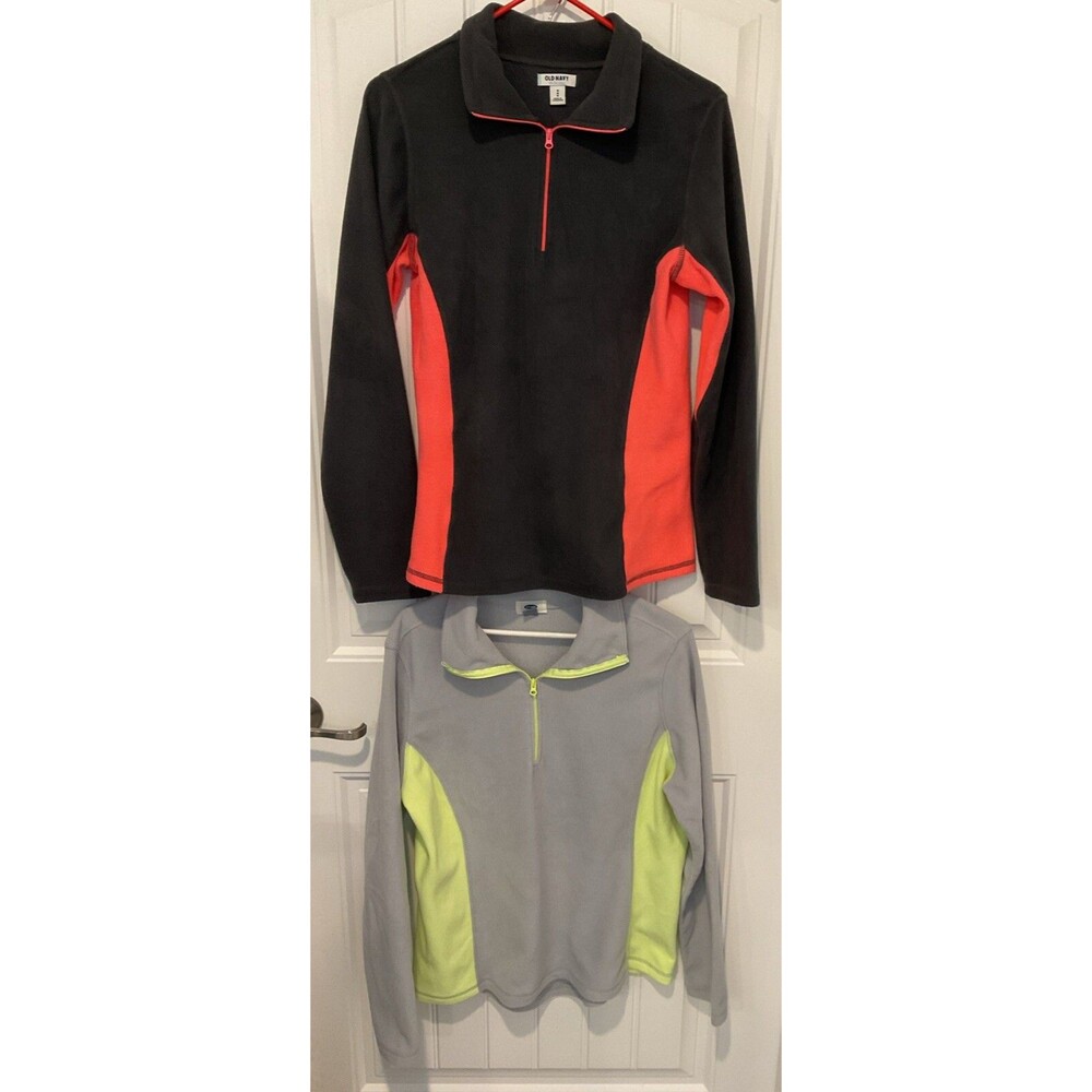 EUC Old Navy Women’s Colorblock Fleece 1/4 Zip Pullover Lot Of 2 Gray M/L